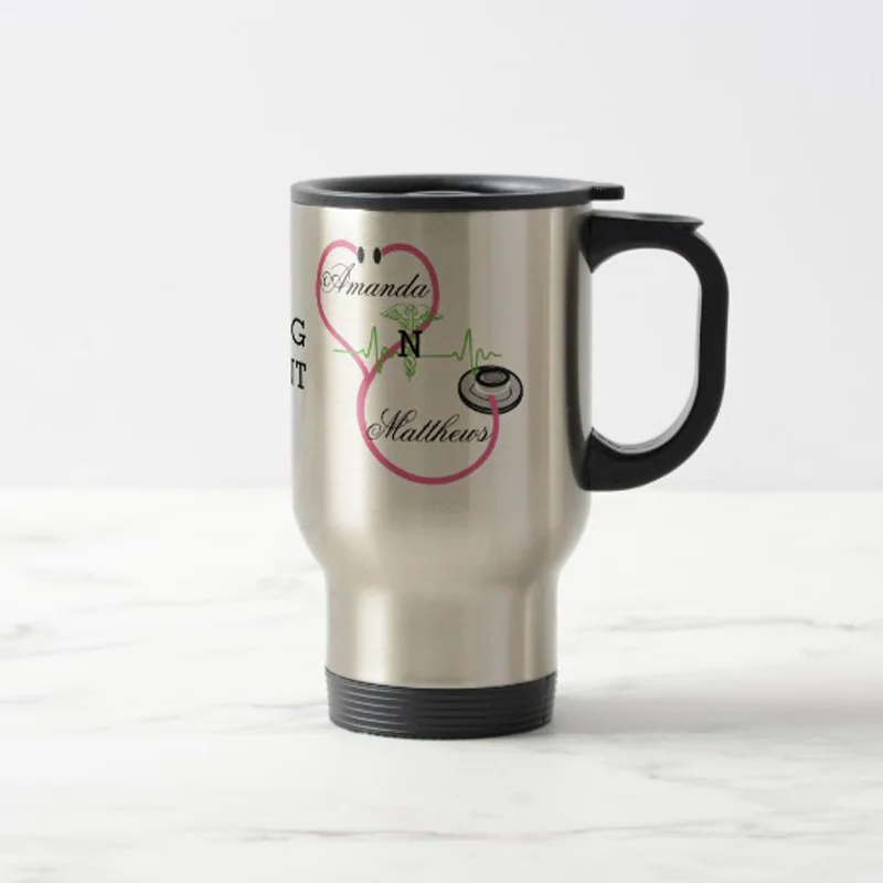 Розовый стетоскоп для медсестер студентов cayuceus имя кружка путешествий кофейная