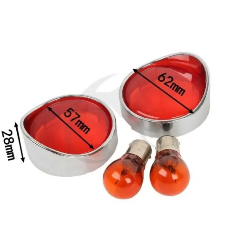 2x Orange/Clear/Smoke/Red Turn Signal Lens Cover Visor Style Ring + Bulb For Harley Dyna Softail Sportster Road King FLHX FLTRI |