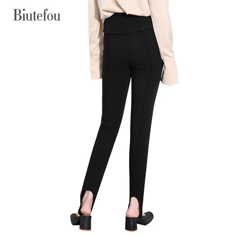 2017 Весной и Осенью мода брюки карандаш женщины Сплошной цвет Высокой талией