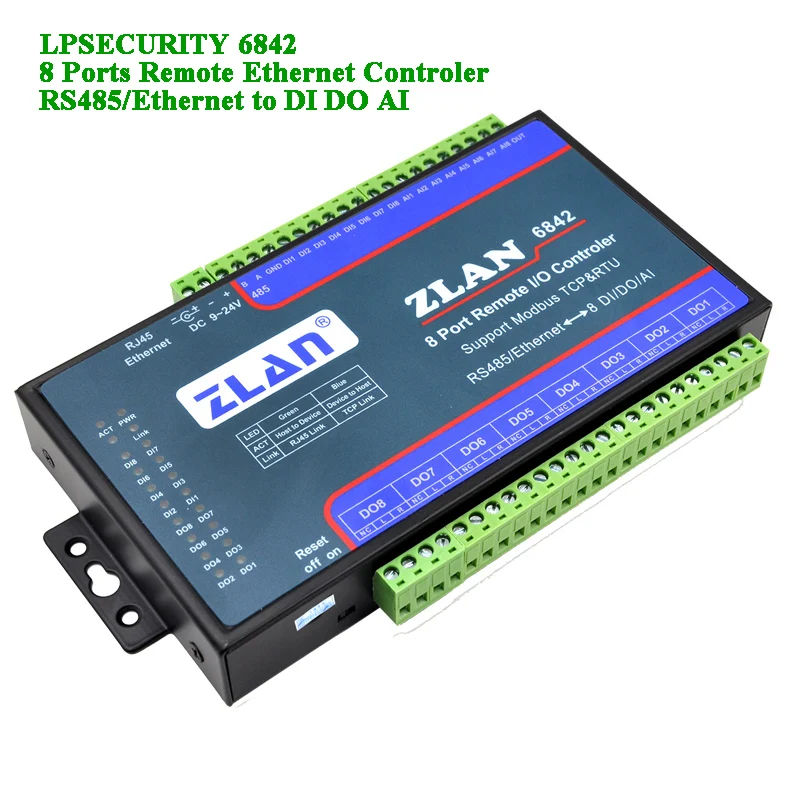 Пульт дистанционного управления IO 8 портов RS485/Ethernet к DI DA AI Modbus RTU цифровой входной