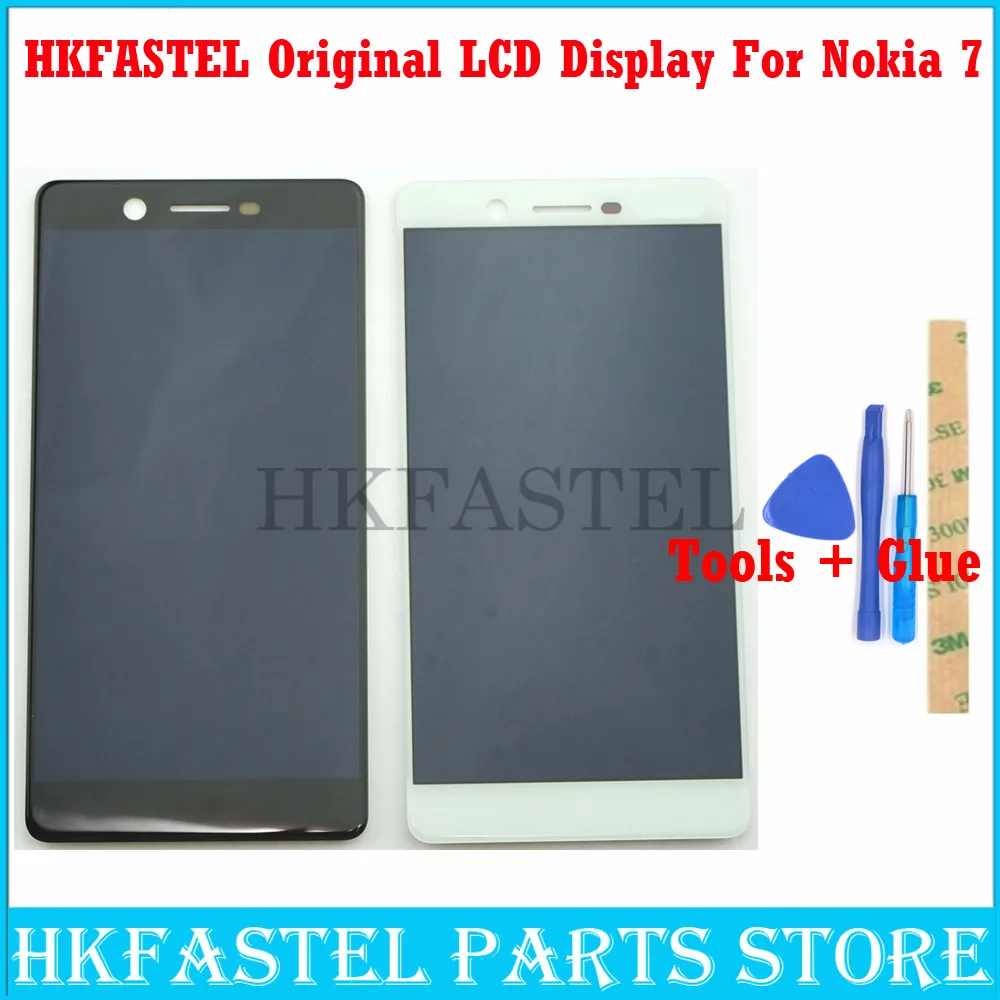 HKFASTEL Original LCD Screen Digitizer Display For Nokia 7 Nokia7 N7 Touch screen Repair Replacement + tools | Мобильные телефоны и