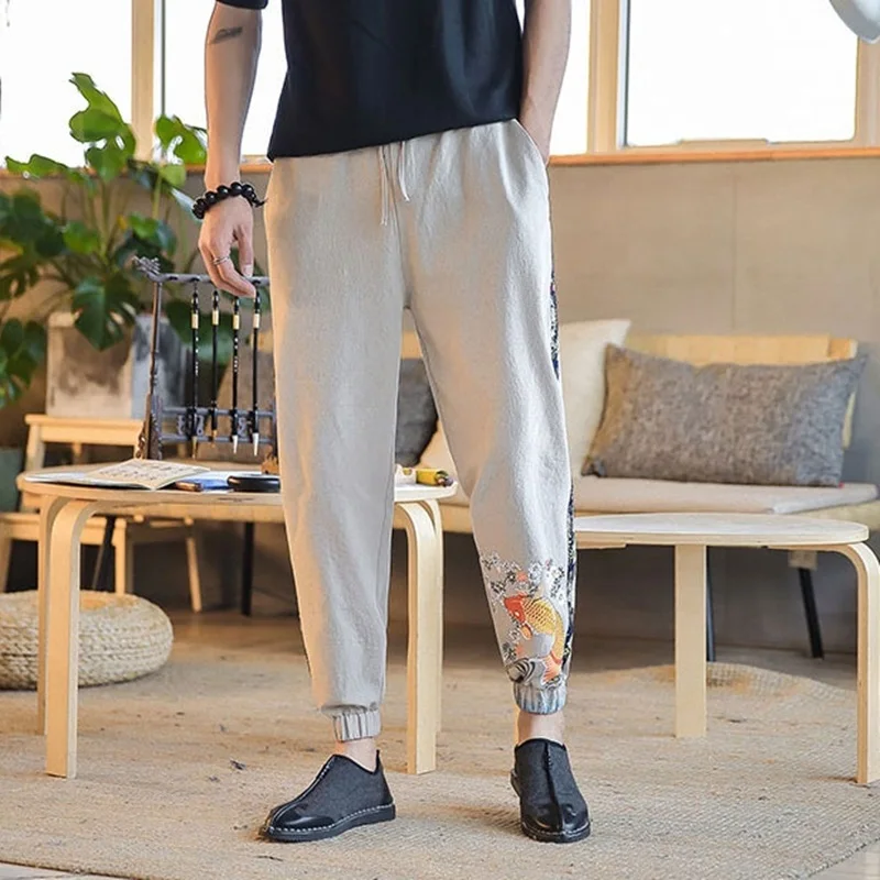 Традиционная китайская одежда для мужчин и женщин брюки карго в китайском