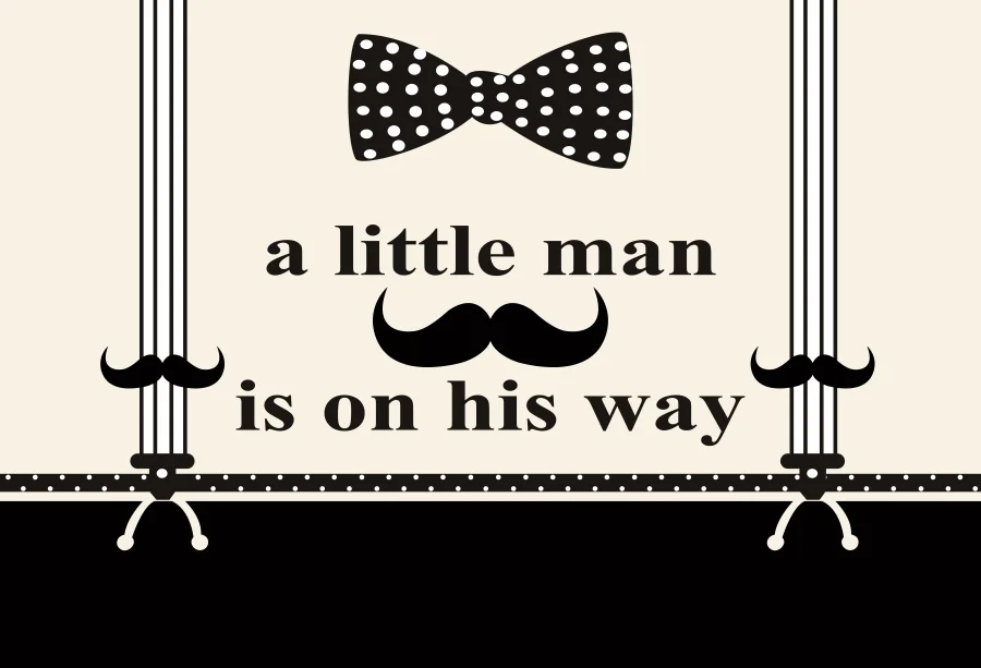 Laeacco Baby Shower Party A Little Man On His Way Tie Beard Poster Photo Backdrops для фотостудии | Электроника