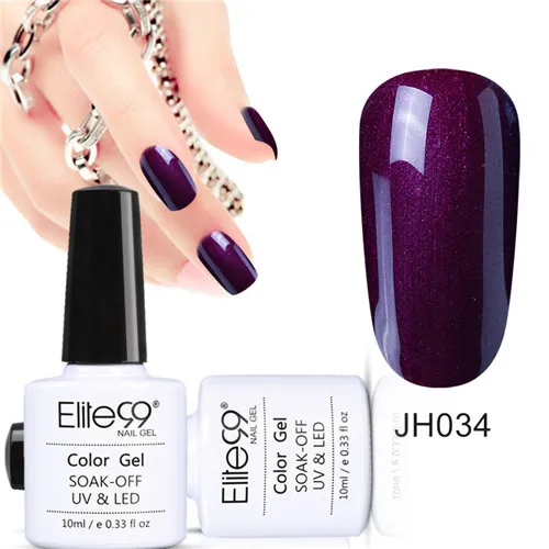 JH034 Elite99 10 мл Гель-лак для ногтей цвет красного вина Полупостоянный замачиваемый Светодиодный УФ Гель-лак для ногтей элегантный дизайн ногтей маникюр Гель-лак - Цвет: JH034