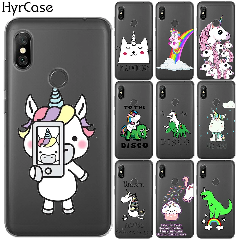 Чехол для Xiaomi Mi A1 A2 8 Lite 9 Pocophone F1 5X 6X мягкий ТПУ чехол в стиле хиппо единорога лошади