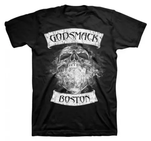 GODSMACK-горящий череп Boston-футболка S-M-L-XL-2XL новая официальная летняя футболка с