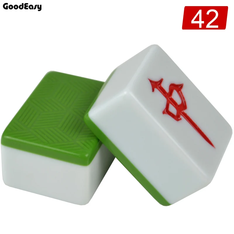 Green42 Горячая Высокое качество Путешествия Набор для игры в маджонг игры домашние игры маджонг плитки китайский смешной семья настольная игра - Цвет: Green42