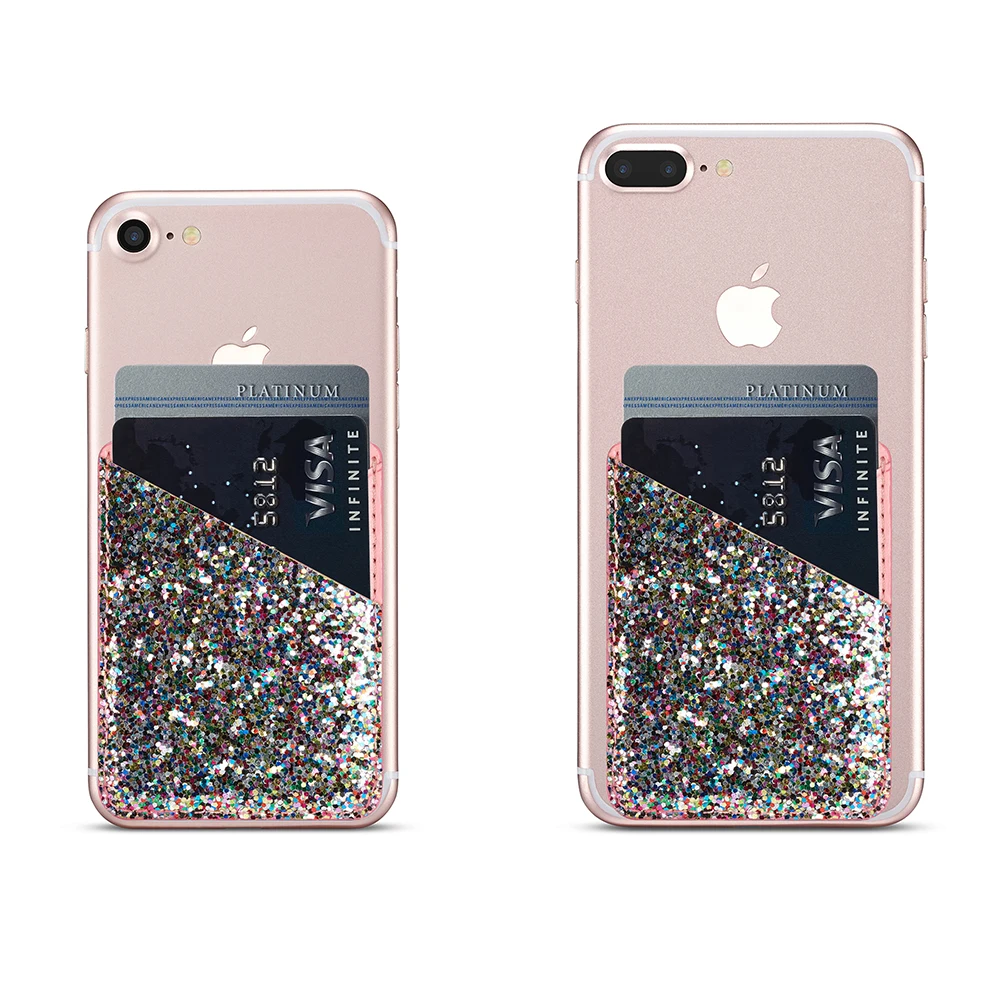 Роскошный блестящий стикер для карт iPhone X XR XS Max 7 8 Plus чехол телефона с держателем