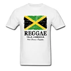 Футболка мужская с флагом регги, Ямайка, винтажный топ из хлопка, рубашка с круглым вырезом, командная одежда, цвет белый на заказ, лето