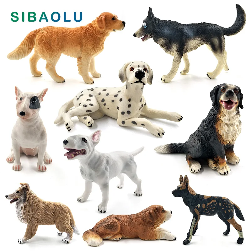 

Dalmatian Bulldog Bull Terrier Labrador Siberian husky Dog Animal Model figurine home decor fairy garden decoration accessories