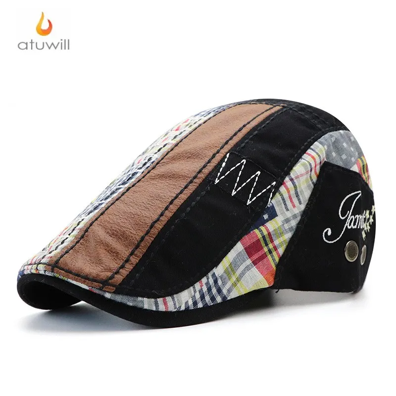 Atuwill England Style Cotton Berets Hat Flat Caps for Men Peaky Blinders Women boina hombre feminina boinas para homens |