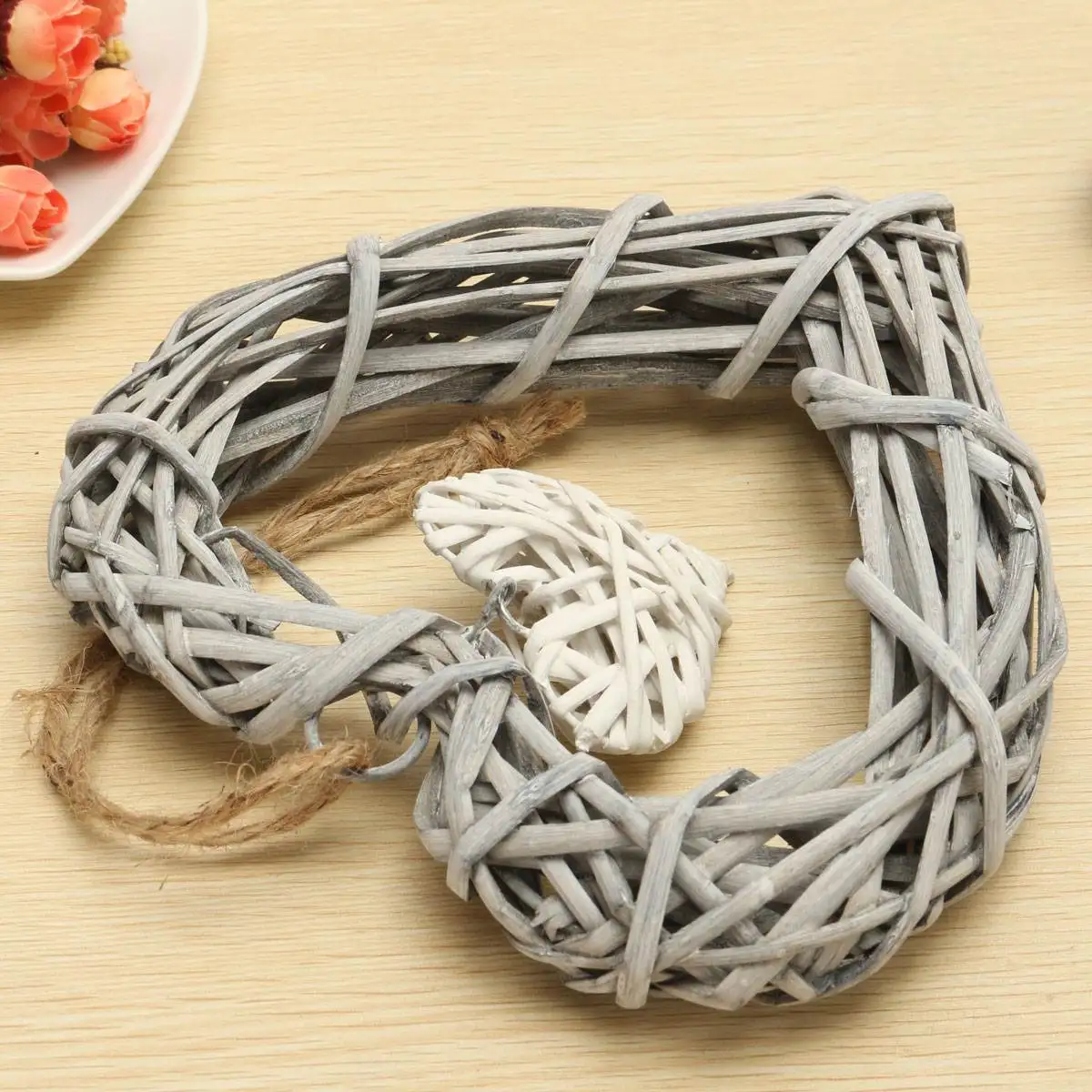 Плетеные висячие украшения из ротанга в виде сердца свадебные Sepak Takraw вечерние