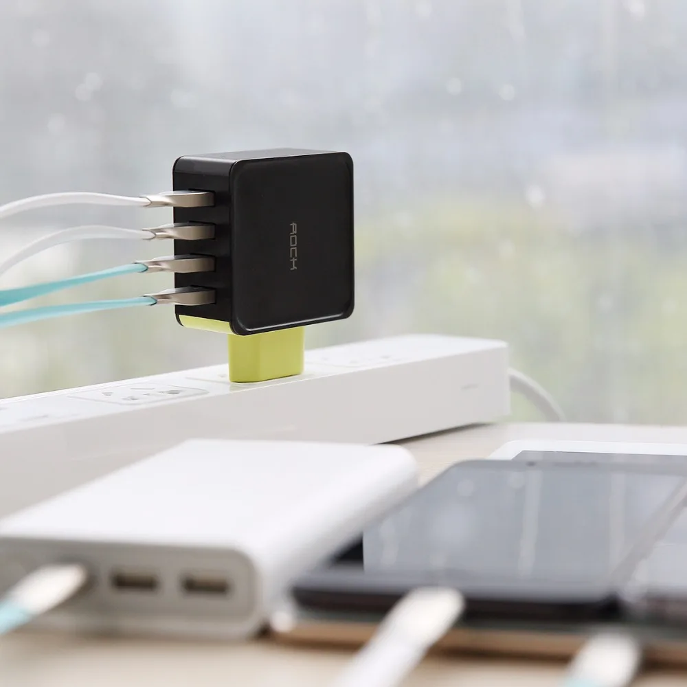 Rock Универсальное зарядное устройство с двумя usb-портами для путешествий, ЕС, портативное зарядное устройство для мобильного телефона, настенное зарядное устройство, штепсельная вилка США для телефона, планшета, 1, 2, 4 порта