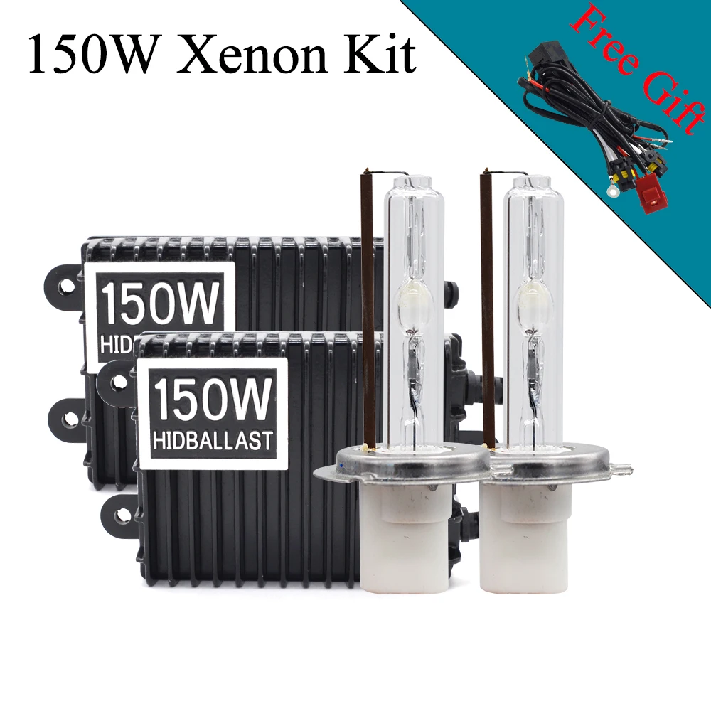 Высокая мощность 12 В 150 Вт HID Xenon Kit H7 H1 H3 H11 9005 D2H лампа 4300K 6000K AC балласт комплект