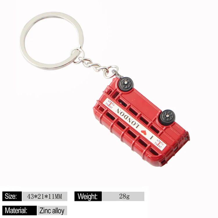 Изысканные английские брелки для ключей I Love London Red Bus высокое качество