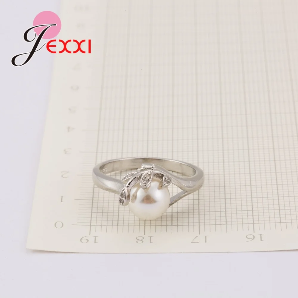 

Hot Selling New Great White Pearl Leaves Pure 925 Sterling Silver Fine Rings High Quality Good Look Jewelry Accessory