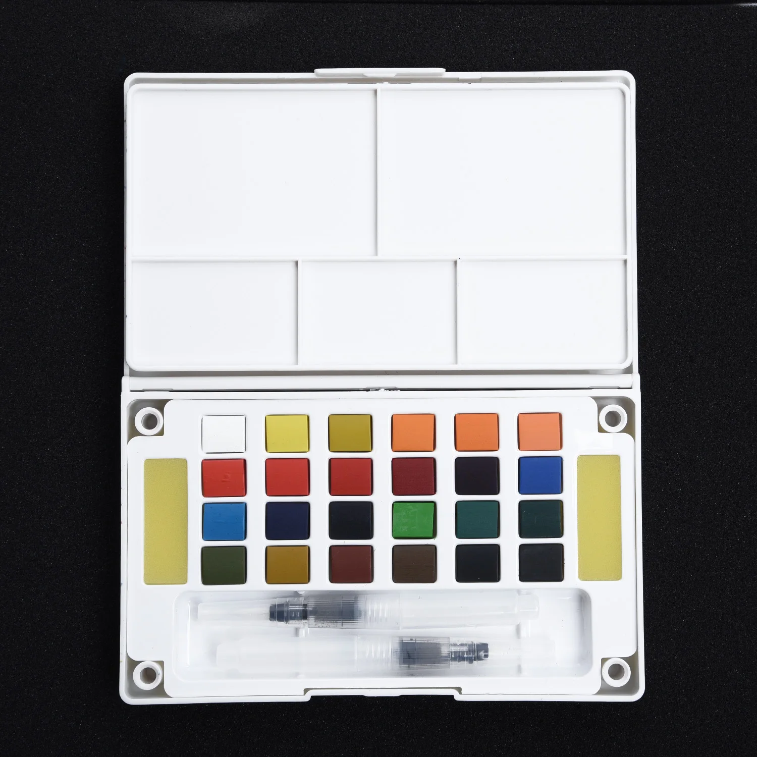 Набор акварельных красок для художника цветные пигменты рисования с коробкой