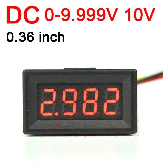 4bit 0 36 DC 9 999 v 10V Цифровой вольтметр светодиодный дисплей панель Измеритель