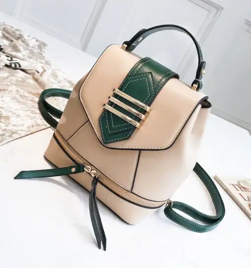 khaki MJYP1813 Модный женский рюкзак, женская новая кожаная сумка через плечо, дорожная сумка для девочек, рюкзак, повседневный женский роскошный брендовый маленький рюкзак - Цвет: khaki MJYP1813