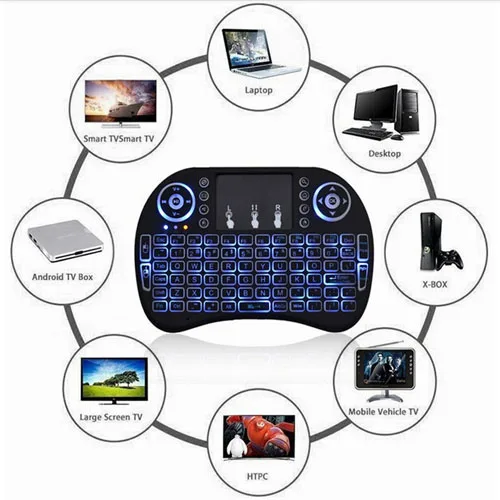 Mini Wireless Keyboard 2.4G Air Mouse Touchpad Design Handheld with Backlit for Gaming PC Android TV Box X-BOX Player | Компьютеры и