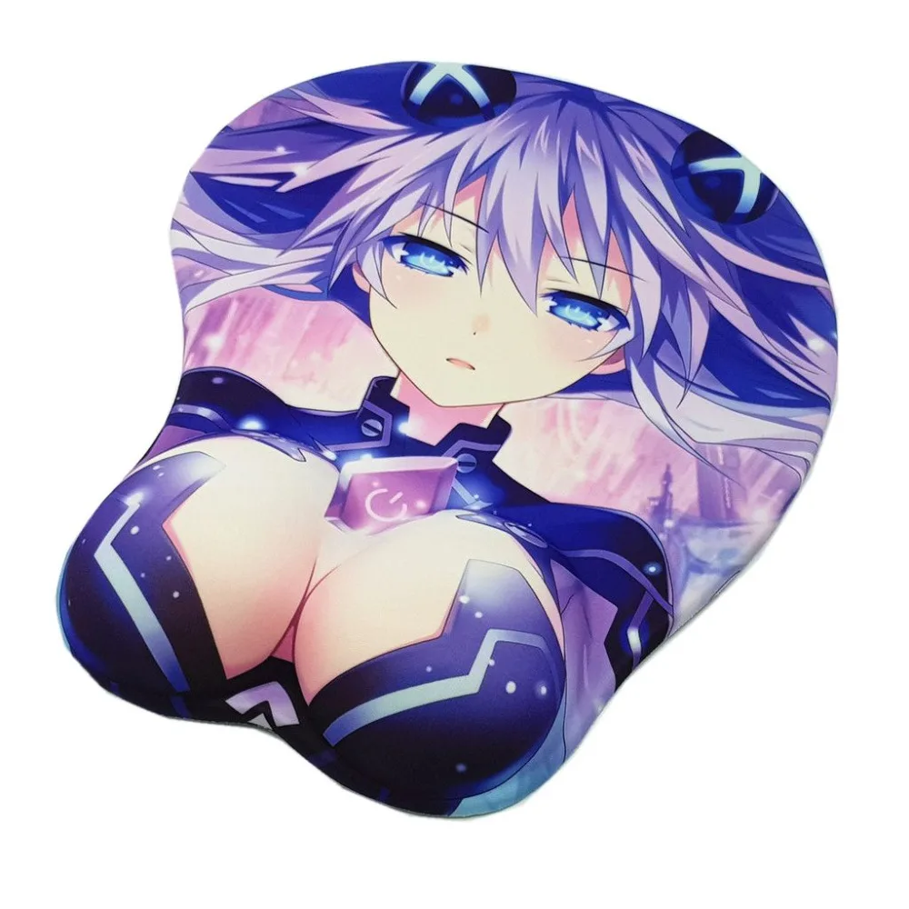 Гиперразмерность Neptunia аниме девушка 3D грудь Ecchi коврик для мыши с мягким силиконовым гелем подставка для запястья