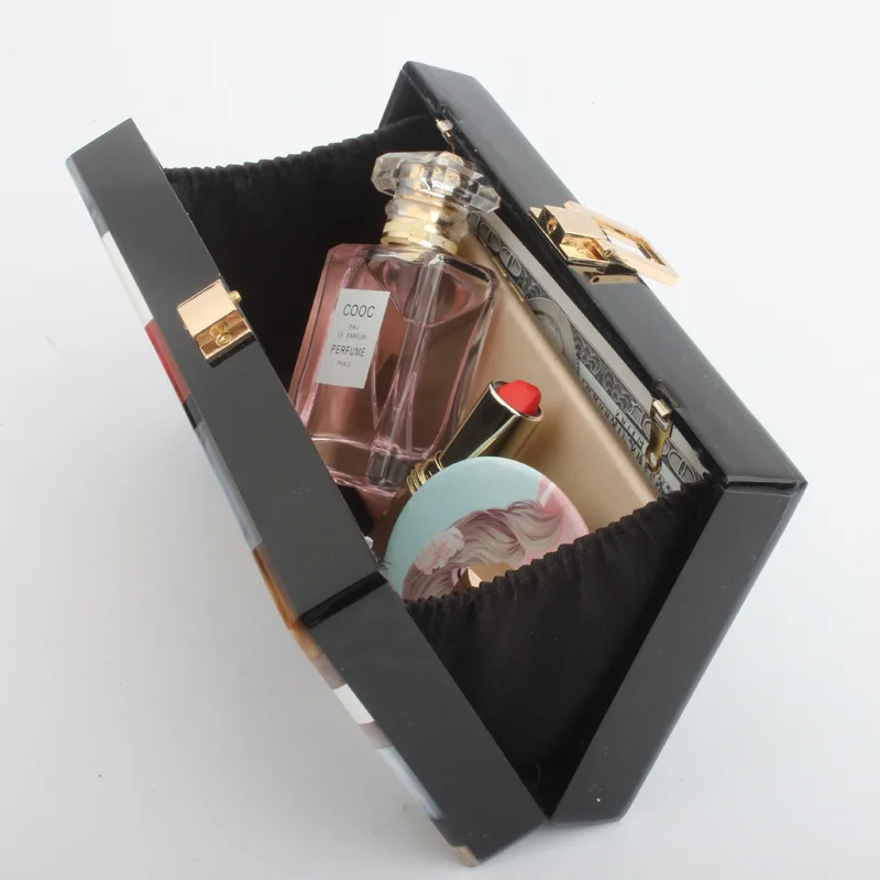 2017 вечерние клатчи женщин геометрический акрил клатч-конверт партии Сумки