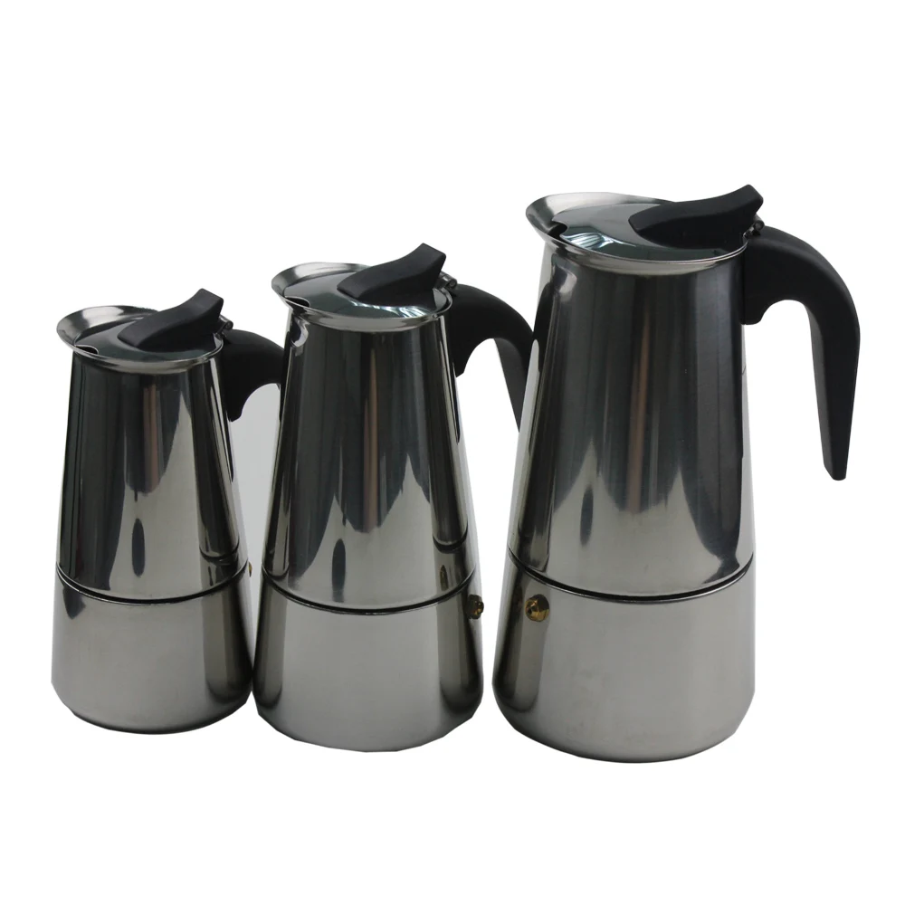 Нержавеющая 2/4/6/9 чашки Moka Pot Caffe машина эспрессо КОФЕВАРКА латте Percolator Плита Топ