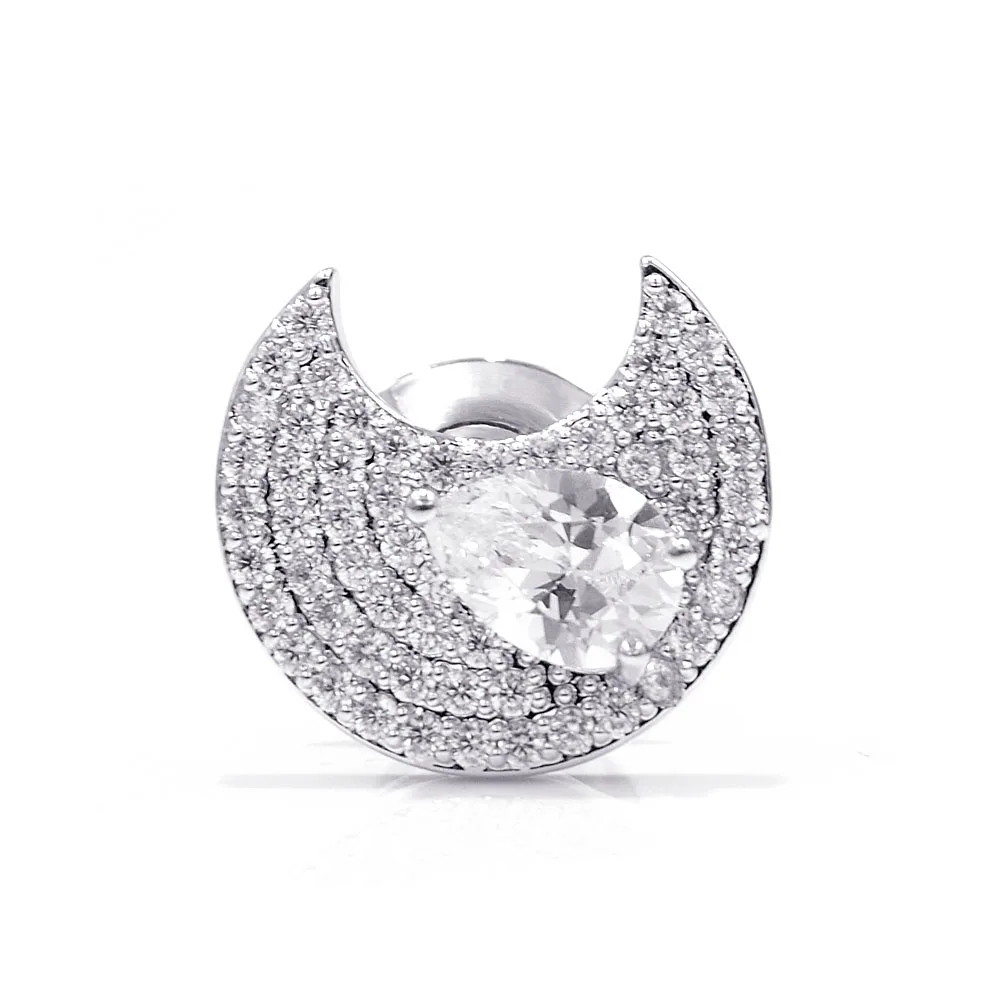 silver CINDY XIANG 2 цвета на выбор, кубический цирконий, Луна, броши на воротник для женщин, медный материал, милая маленькая красивая брошь на булавке, подарок - Окраска металла: silver