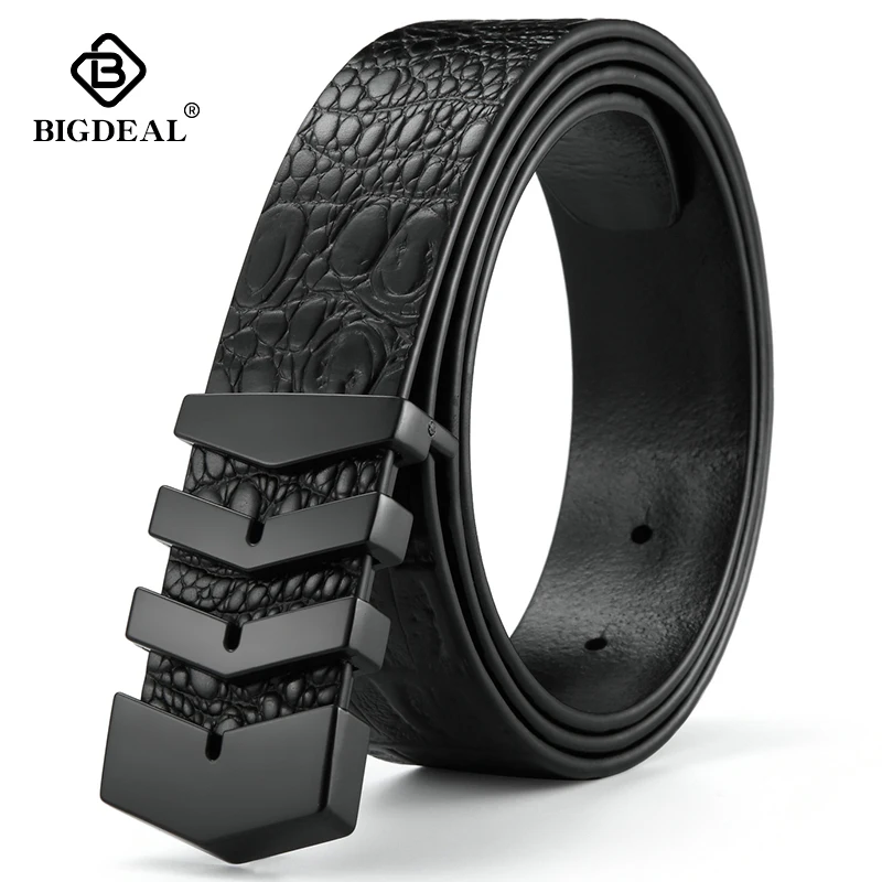 Ремень BIGDEAL мужской из натуральной воловьей кожи 100-130 см 30-42 | Аксессуары для