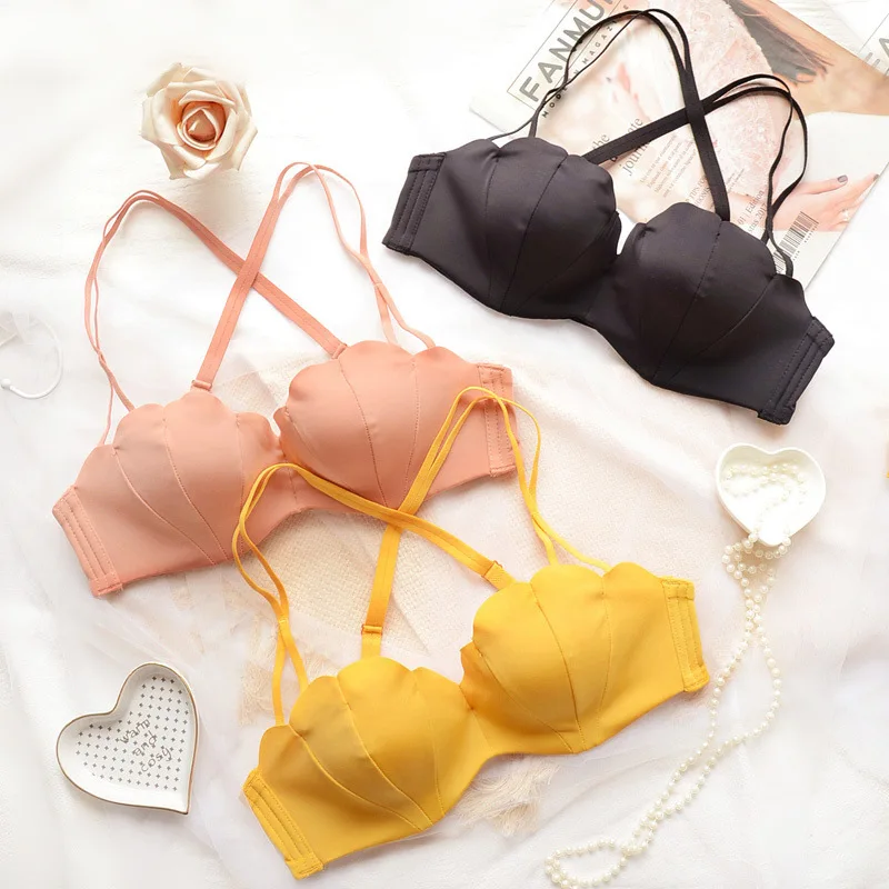 

DeRuiLaDy Adjust Seamless Bra Underwear Wire Free Bralette Sexy Lingerie Comfort Backless Push Up Bras for Women Soutient Gorge