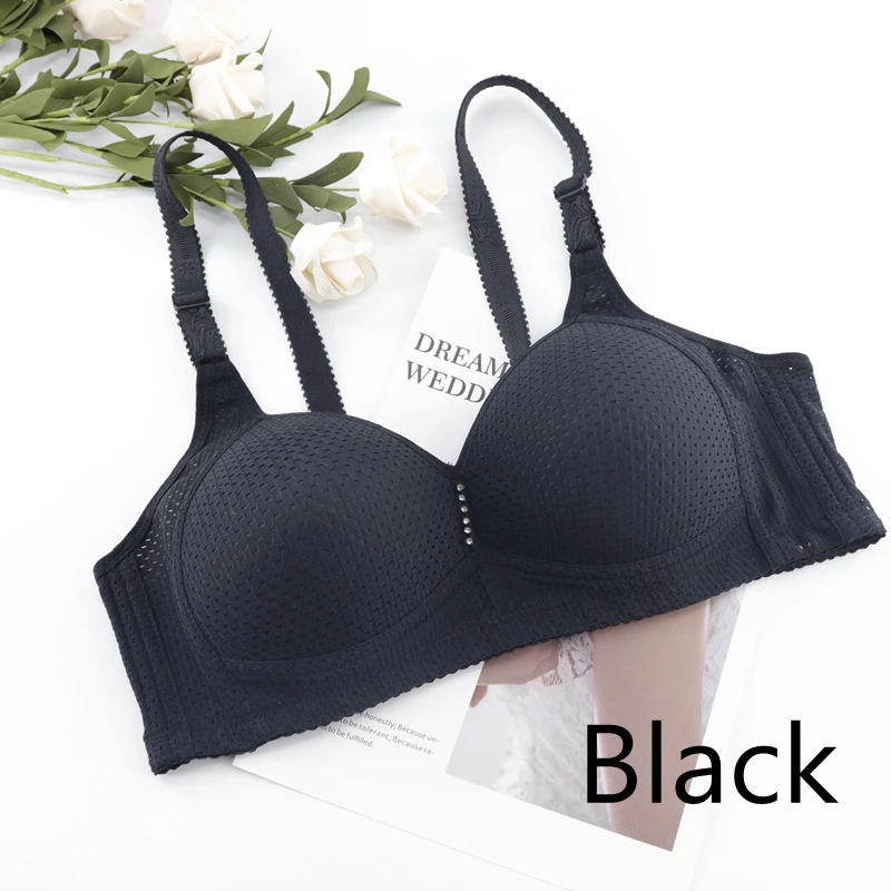Beauwear Женский мягкий без косточек хлопковый бюстгальтер размера плюс нижнее Белье для сна без косточек бюстгальтеры тонкие чашки Soutien ущелье размера плюс 36B-44C - Цвет: Black