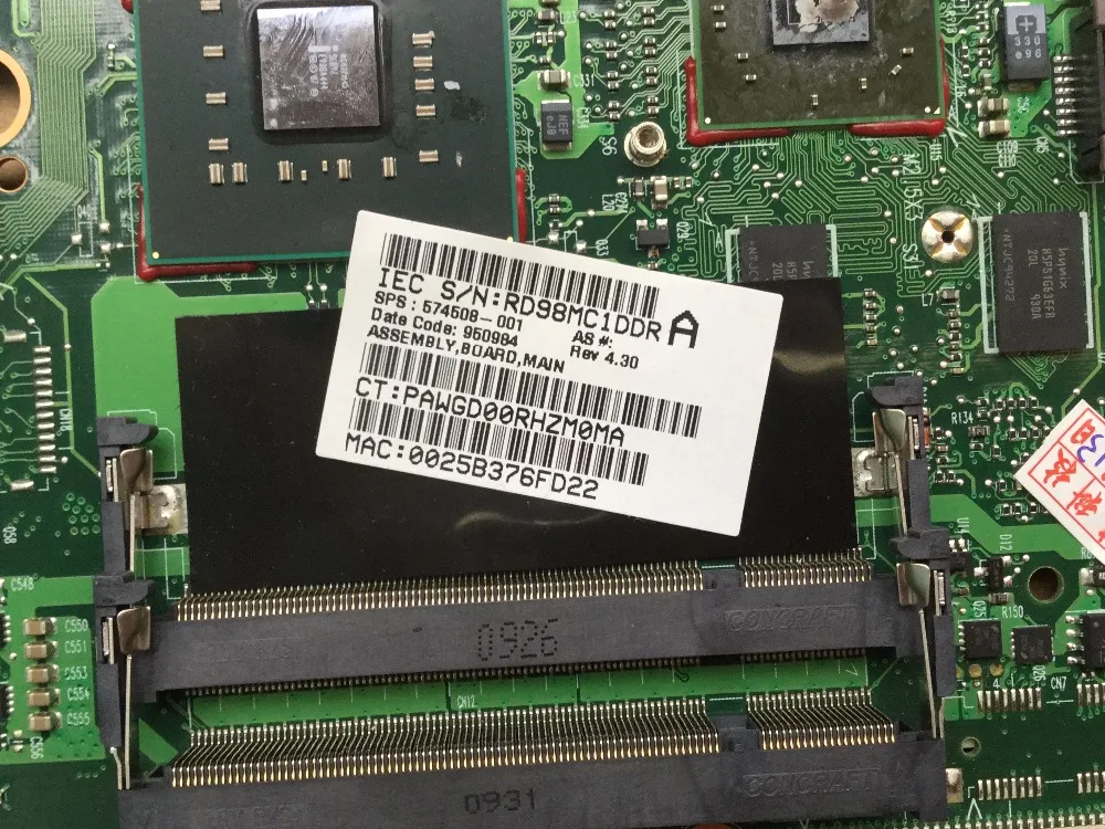 Материнская плата для ноутбука HP ProBook 4411s 4510S материнская 574508 001 DDR2 100% полностью
