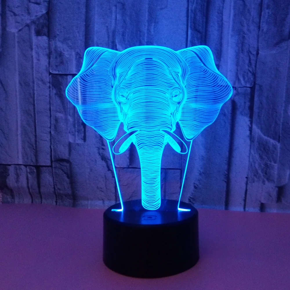 

Elephant 3d Touch Nightlight Remote Touch switch 7 color change 3d Usb Led Night Light Luminaria De Mesa 3d Light Fixtures