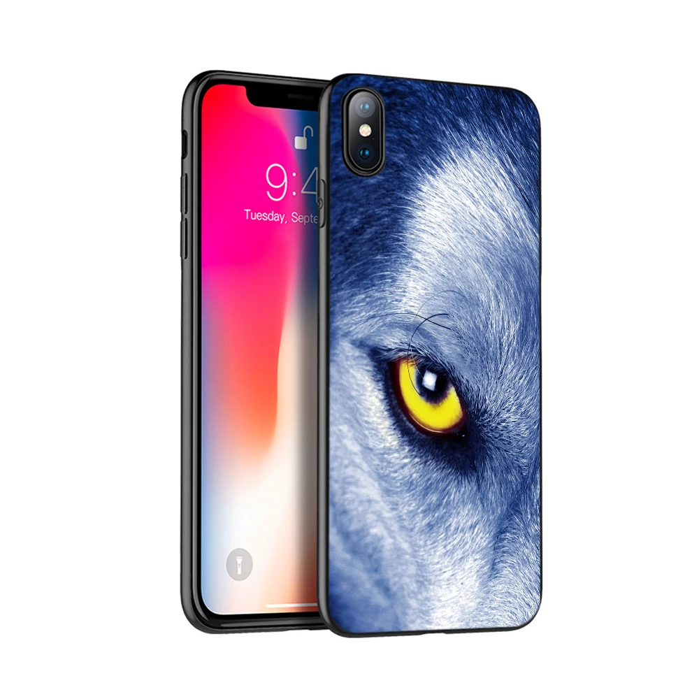Черный чехол ТПУ для iphone 5 5s se 6 6s 7 8 plus x 10 чехол силиконовый чехол для iphone XR XS MAX чехол темный Ночной Волк