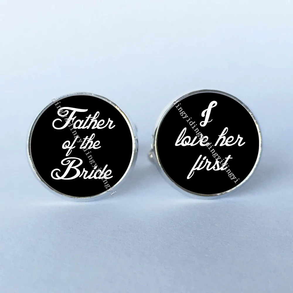 Запонки для шафера мужские Свадебные с любыми надписями на черном и белом фоне