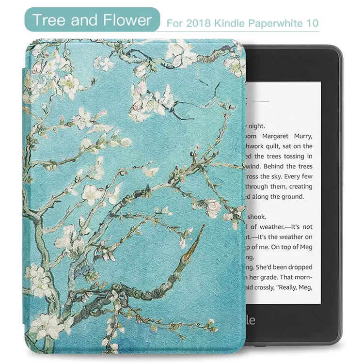 Tree And Flower WALNEW из искусственной кожи чехол для Amazon Kindle Paperwhite(10 поколение) 6 дюймов крышка электронной книги Smart Auto Sleep/Wake - Цвет: Tree And Flower