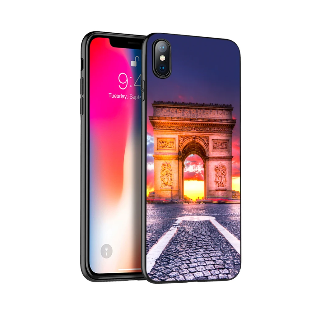 Черный чехол из ТПУ для iphone 5 5s SE 2020 6 6s 7 8 plus x 10 XR XS 11 pro MAX Париж Франция башня