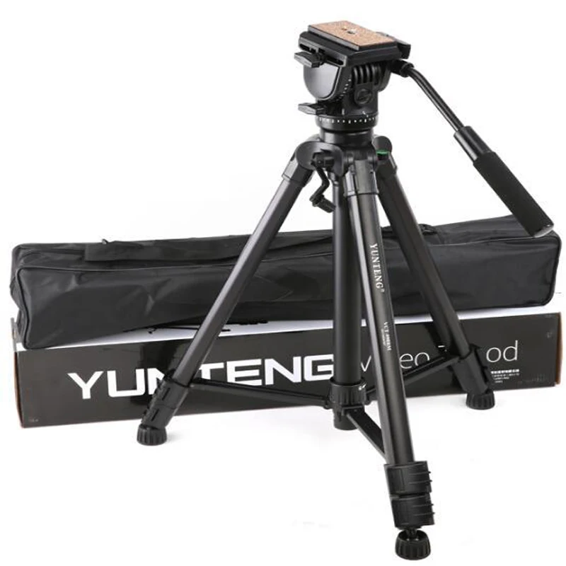 Профессиональная видеокамера YUNTENG VCT998 с жидкой головкой штатив + 3 колеса VCT900