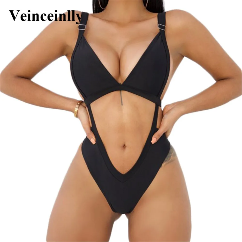 Bather 2020 новый сексуальный слитный купальник с V образным вырезом вырезами для
