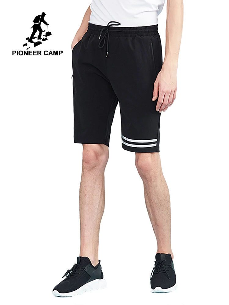 Шорты Pioneer camp мужские летние модные повседневные белые в полоску с принтом