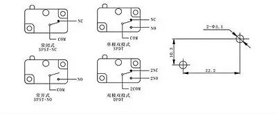 3-Terminals SPDT AC Micro Miniature Switch XV-15-1C25 |