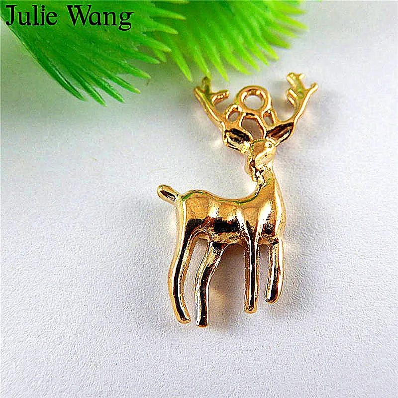 Julie Wang 20 шт. KC Glod Deers Подвеска из сплава DIY браслет ожерелье декоративная фурнитура