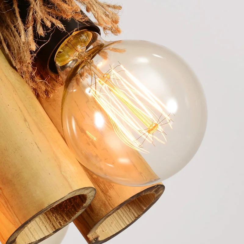 Винтажный креативный подвесной светильник в стиле лофт из пеньковой веревки и