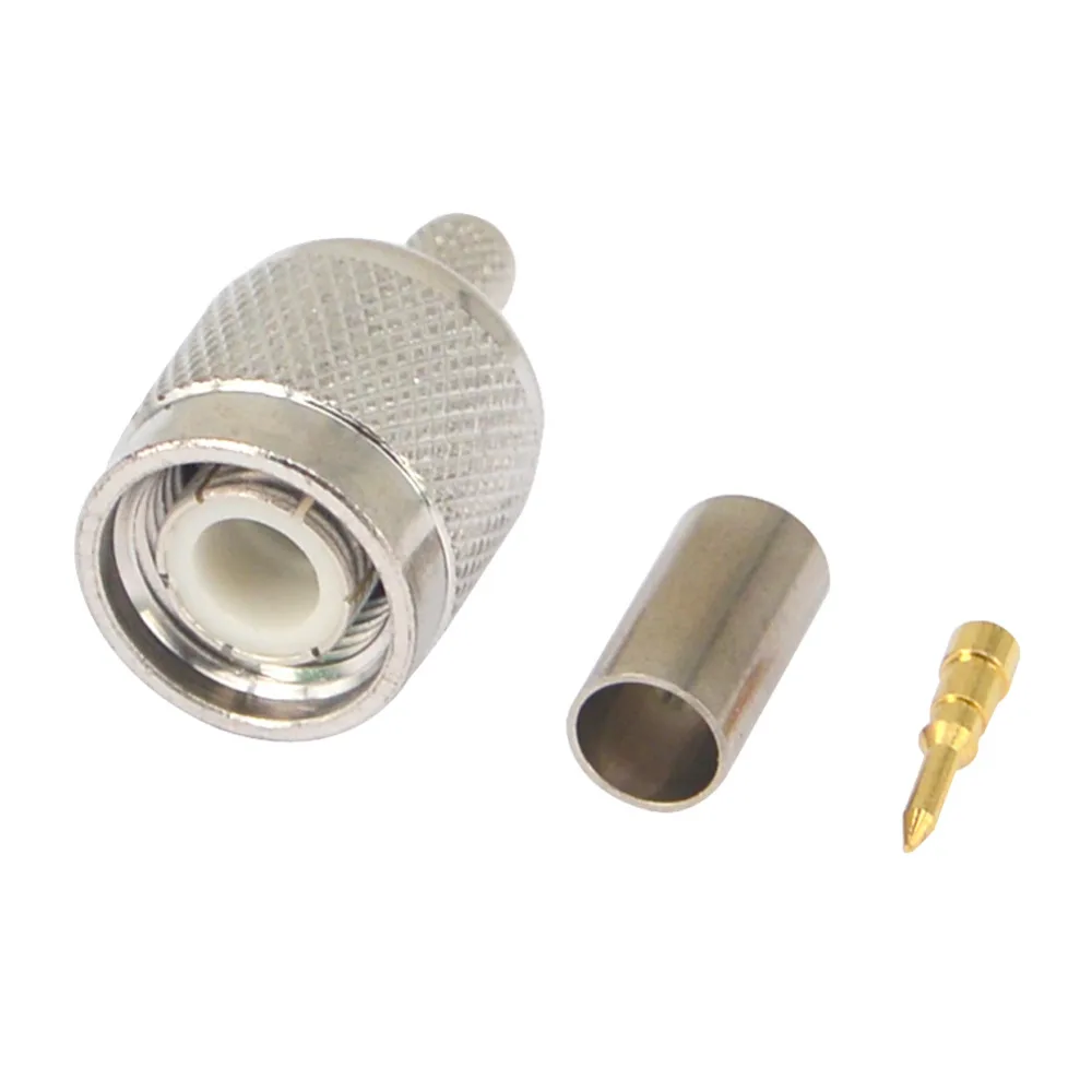 TNC Male Plug RF Coax Connector Crimp RG58 RG142 RG400 LMR195 Straight Nickelplated | Обустройство дома