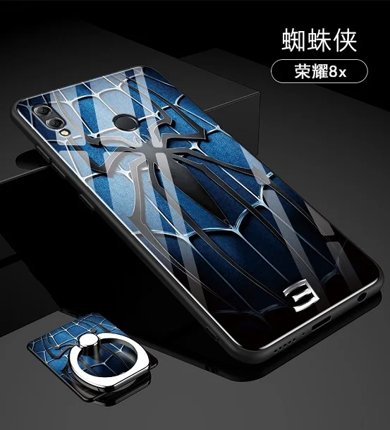 Fundas Huawei honor 8X Gradient Tempered Glass Case for coque Cover case Silicone Shell |