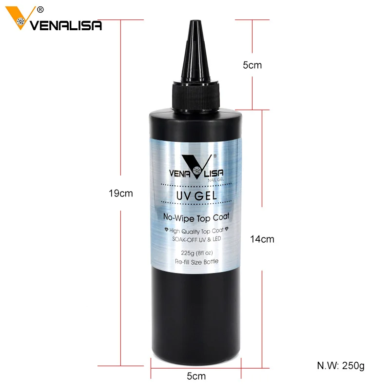 Гель лак для ногтей Venalisa закаленное верхнее покрытие без кислот 225 г|gel magic|kit brakegel