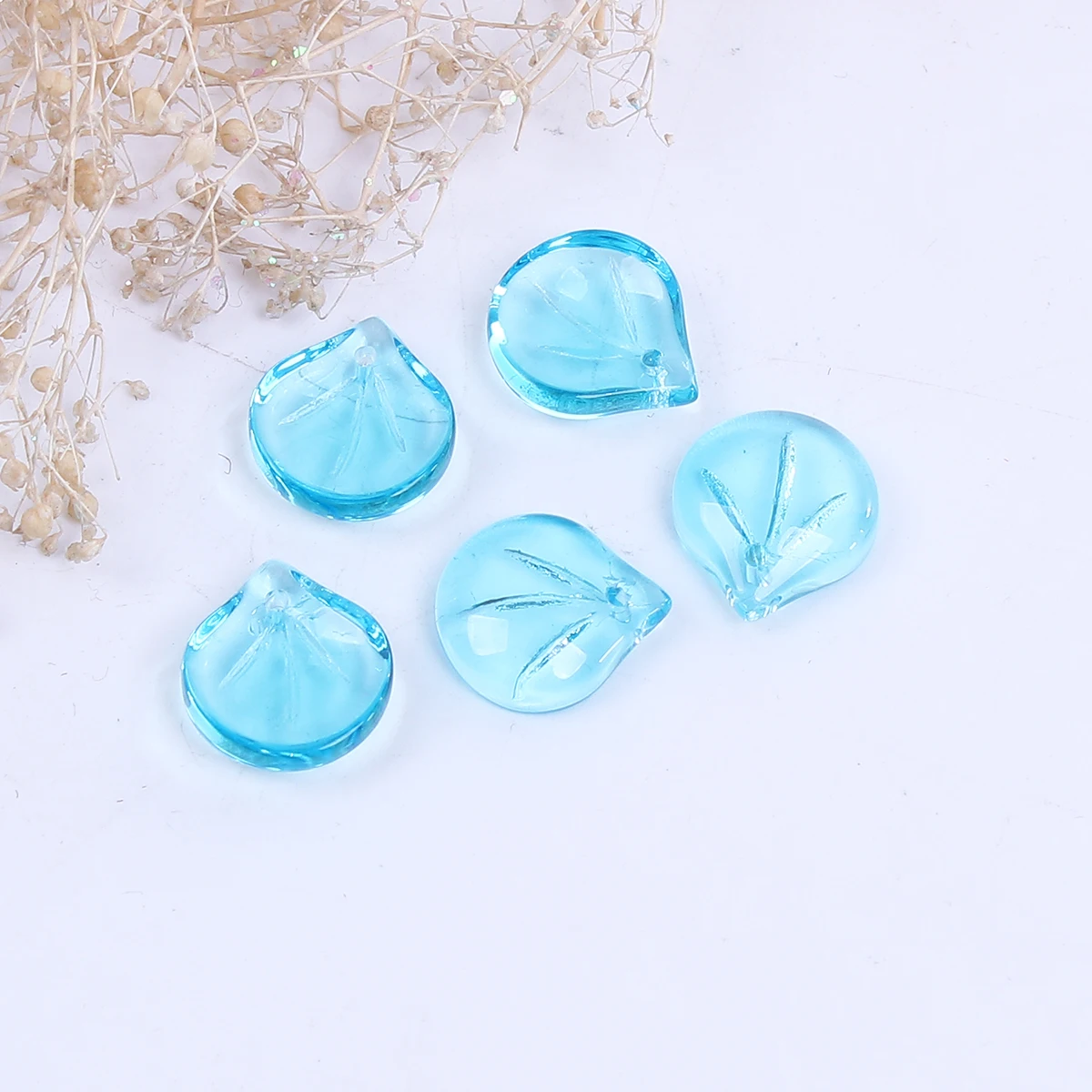 Стеклянные стеклянные шарики в виде фонарика Petaline Lake Blue приблизительно 15 мм (5/8