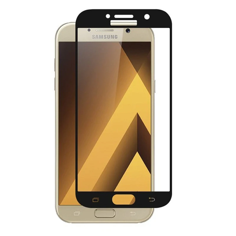Для Samsung GALAXY A3 A5 A7 2017 полное покрытие закаленное стекло Защита экрана 9h защитная