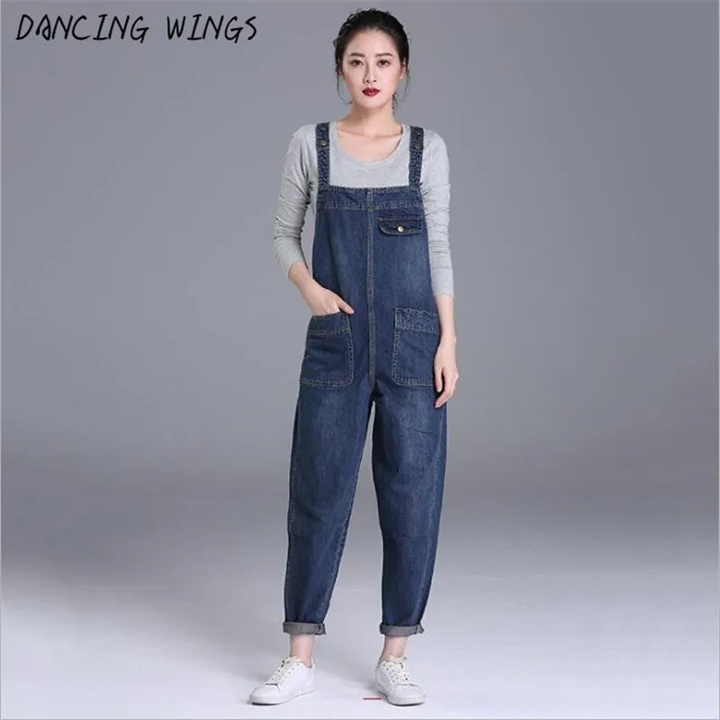 Europe Style Jumpsuits And Rompers For Women Spring Autumn Loose Large Size Women's Denim Bib Overalls