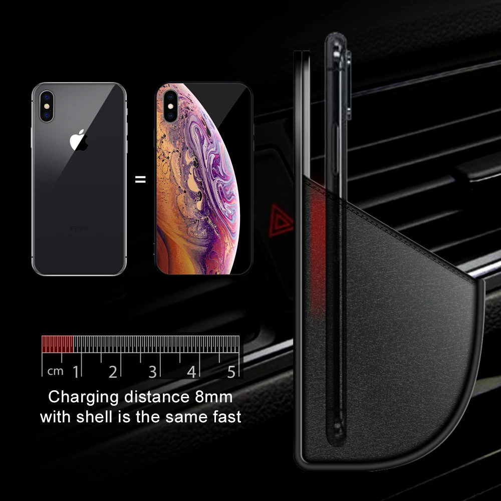 PORTEFEUILLE Qi авто зарядное устройство для Беспроводной Зарядное подставка Iphone XR XS MAX 8